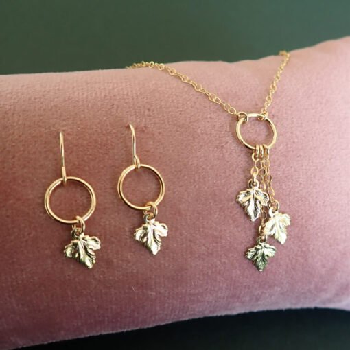 Gold Leaf Earrings - Image 5