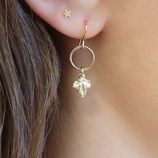 Gold Leaf Earrings - Image 2