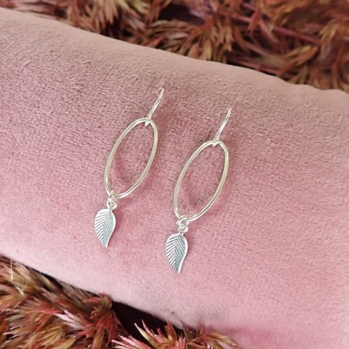 Sterling Silver Leaf Earrings