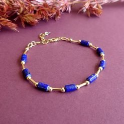 14k gold filled lapis lazuli bracelet gemstone