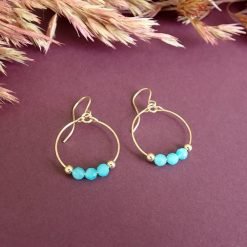 14k gold filled amazonite circle earrings gemstone