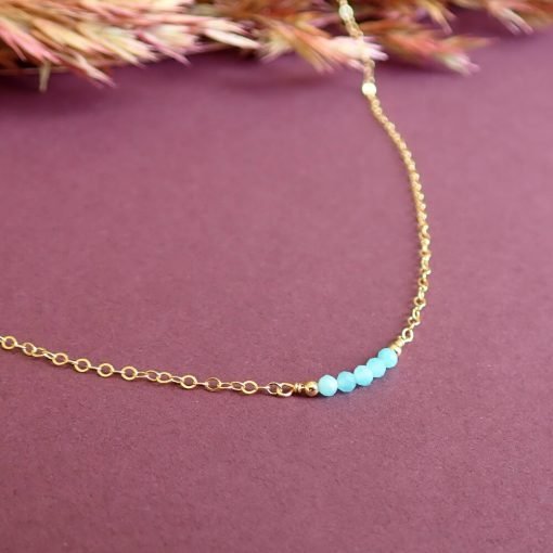 14k gold filled amazonite necklace