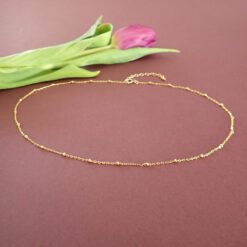 14k gold filled beaded chain necklace